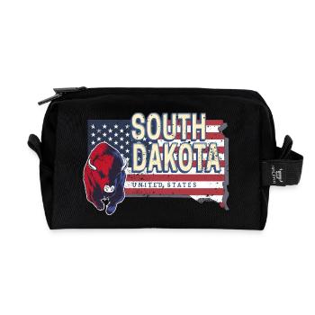 Souvenir vintage des États-Unis dans le Dakota du Sud - Trousse de toilette en tissu recyclé - noir - Devant