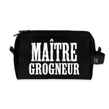 Grumpy Humor Complainer Master Grunt - Recycled Toiletry Zip Bag - black - Front