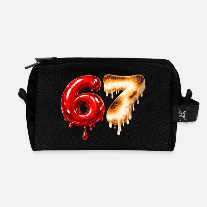 67 - 6 7 - Six Seven Meme  - Recycelte Kulturtasche - Schwarz