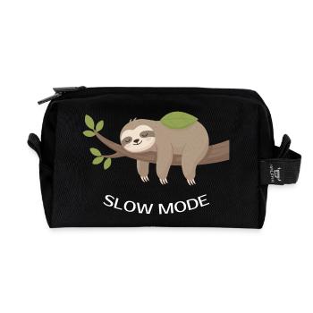 Paresseux en mode lent sur la branche - Trousse de toilette en tissu recyclé - noir - Devant