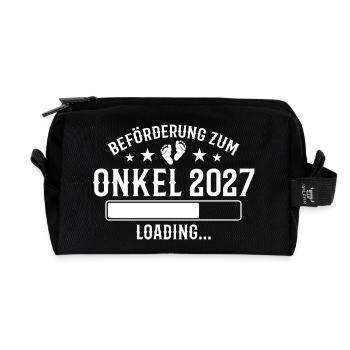 Werdender Onkel 2027 Schwangerschaft Verkündung - Recycelte Kulturtasche - Schwarz - Vorne