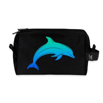 Dauphin Dauphin Garçons Hommes Enfants Dauphin à gros nez - Trousse de toilette en tissu recyclé - noir - Devant