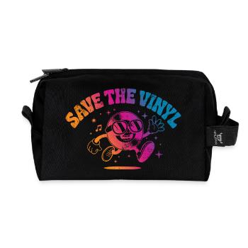 Musique de DJ Save the Vinyl - Trousse de toilette en tissu recyclé - noir - Devant