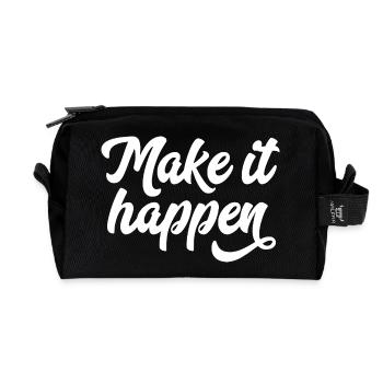 Typographie du Make It Happen - Trousse de toilette en tissu recyclé - noir - Devant