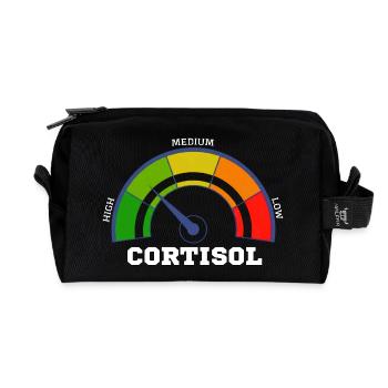Lustiges, niedriges Cortisol, urkomisches, stressfreies Cortisol - Recycelte Kulturtasche - Schwarz - Vorne