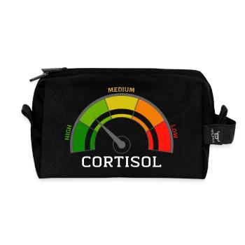 Lustiges, niedriges Cortisol, urkomisches, stressfreies Cortisol - Recycelte Kulturtasche - Schwarz - Vorne