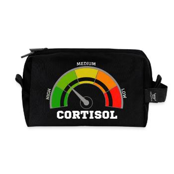 Lustiges, niedriges Cortisol, urkomisches, stressfreies Cortisol - Recycelte Kulturtasche - Schwarz - Vorne