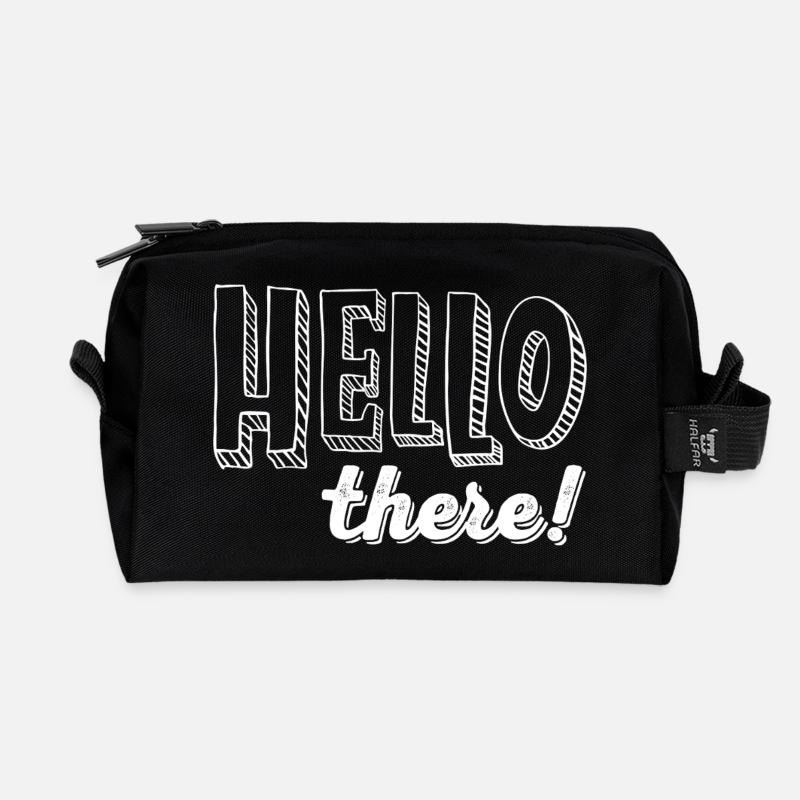 HELLO there! - Recycelte Kulturtasche - Schwarz