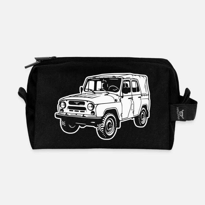 Véhicule tout-terrain UAZ (image différente) - Trousse de toilette en tissu recyclé - noir
