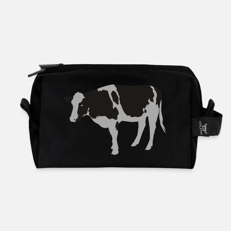 cow - Recycled Toiletry Zip Bag - black