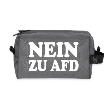 No to afd - Recycled Toiletry Zip Bag - anthracite - Front