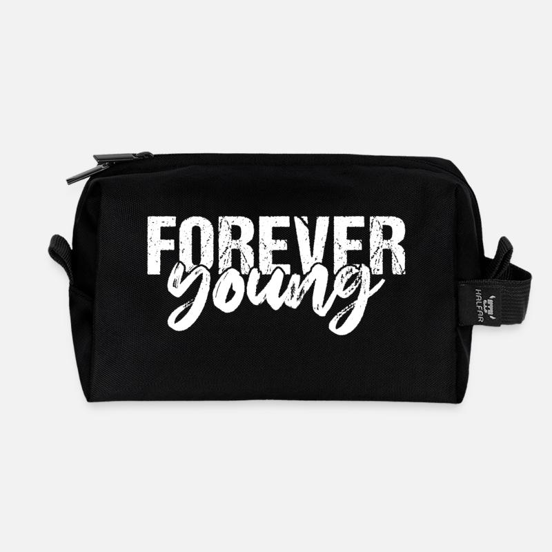 Forever Young - Recycelte Kulturtasche - Schwarz