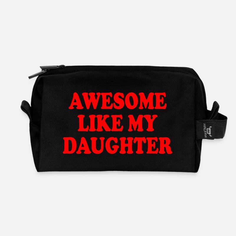 awesome like my daughter - Recycelte Kulturtasche - Schwarz