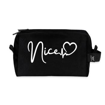 Nice Herzschlag Nizza Stadt Frankreich - Recycelte Kulturtasche - Schwarz - Vorne