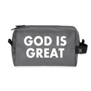 god is great - Recycelte Kulturtasche - Anthrazit - Vorne