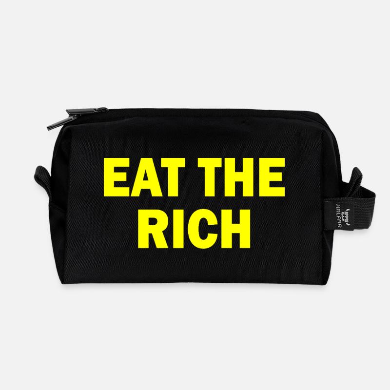 Eat the rich - Recycelte Kulturtasche - Schwarz