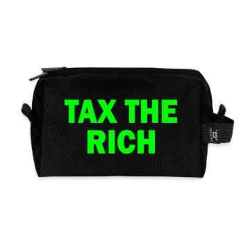 Tax the rich - Trousse de toilette en tissu recyclé - noir - Devant