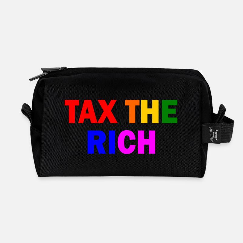 Tax the rich - Recycelte Kulturtasche - Schwarz