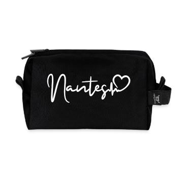 Battement de cœur nantais - Trousse de toilette en tissu recyclé - noir - Devant