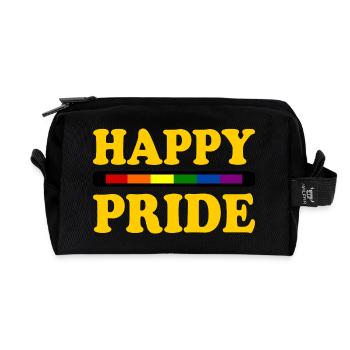 Happy pride - Trousse de toilette en tissu recyclé - noir - Devant