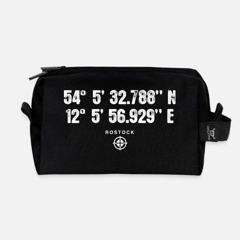 Rostock Geocacher Globetrotter Geschenk - Recycelte Kulturtasche - Schwarz