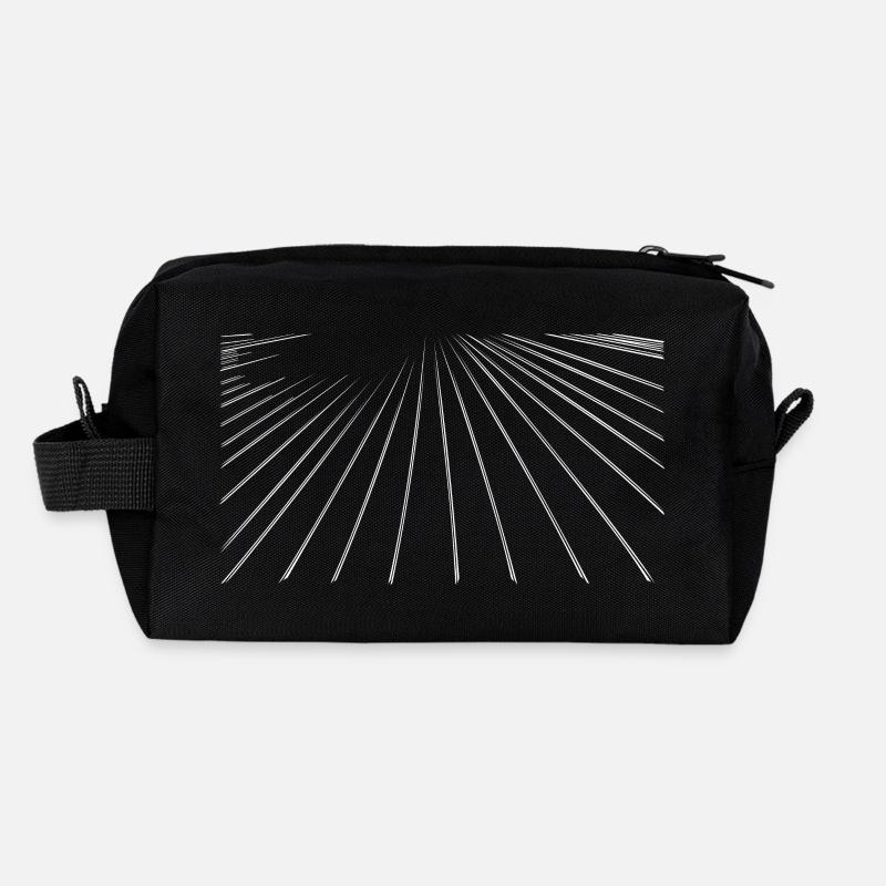 Linien - Recycelte Kulturtasche - Schwarz