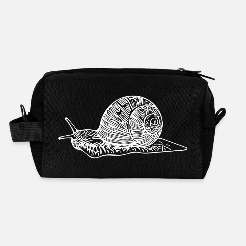 Schnecke - Recycelte Kulturtasche - Schwarz