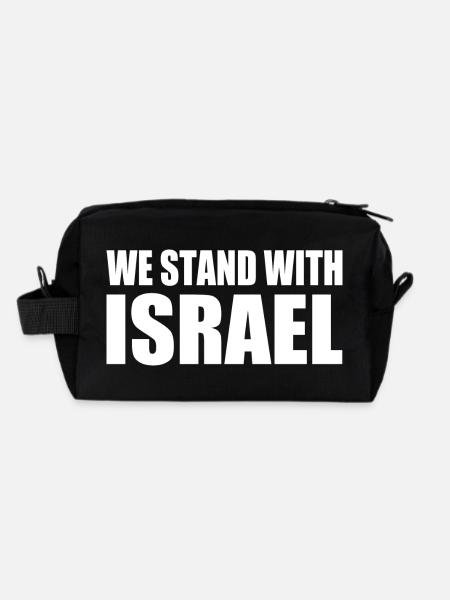 We Stand with israel - Recycled Toiletry Zip Bag - black - Back
