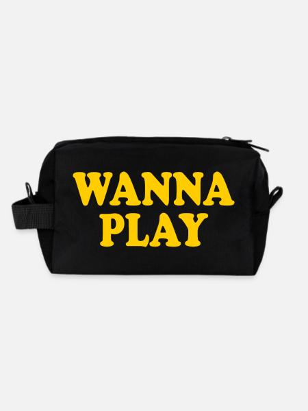 Wanna play - Recycelte Kulturtasche - Schwarz - Hinten