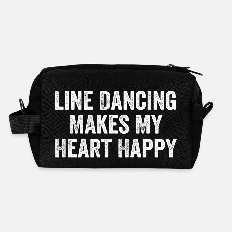Line Dance macht mein Herz glücklich - Recycelte Kulturtasche - Schwarz