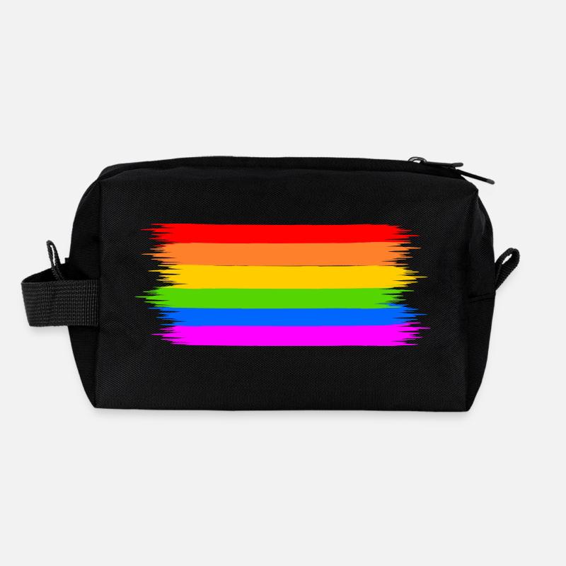 Regenbogen Regenbogenfahne - Recycelte Kulturtasche - Schwarz