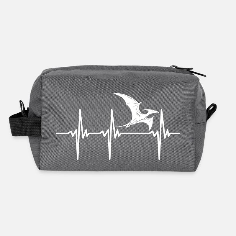 Heartbeat Dino Pteranodon Dinosaur Pterosaur Recycled Toiletry Zip Bag