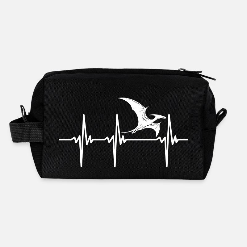 Heartbeat Dino Ptéranodon Dinosaure Ptérosaure Trousse de toilette en tissu recyclé