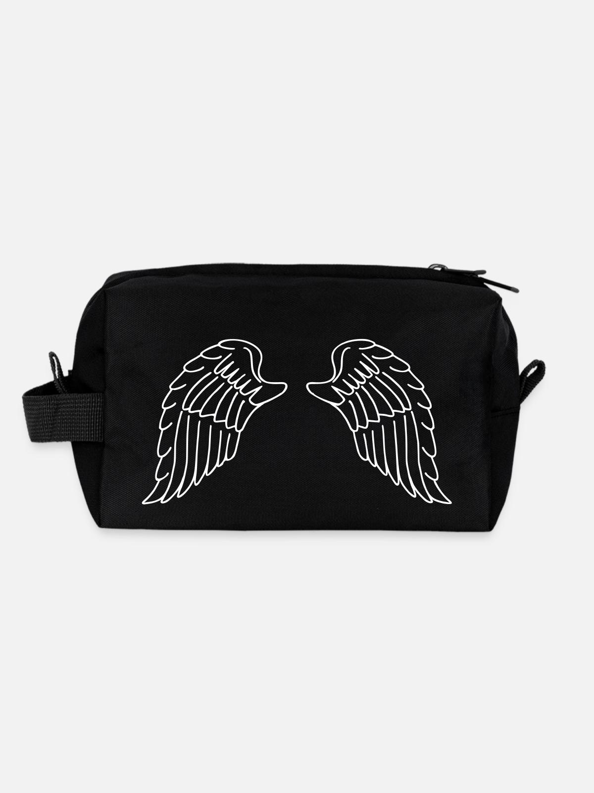 Wings - Recycled Toiletry Zip Bag - black - Back
