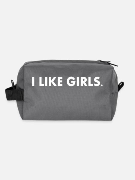 I like girls - Recycelte Kulturtasche - Anthrazit - Hinten