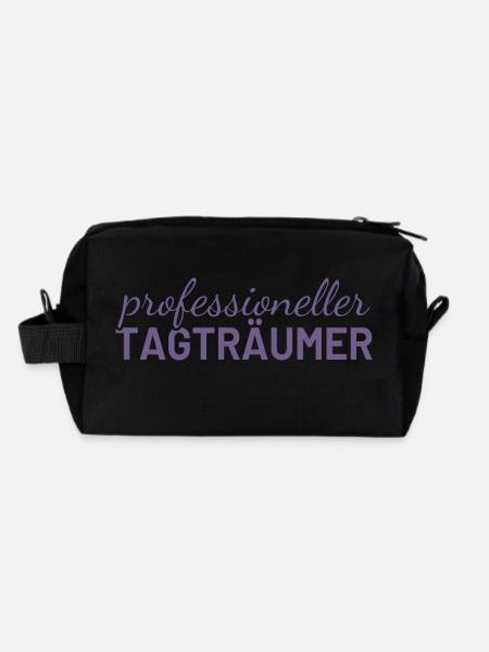 Professioneller Tagträumer - Recycelte Kulturtasche - Schwarz - Hinten