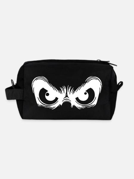 Beobachtende Augen mit starrem Blick - Recycelte Kulturtasche - Schwarz - Hinten