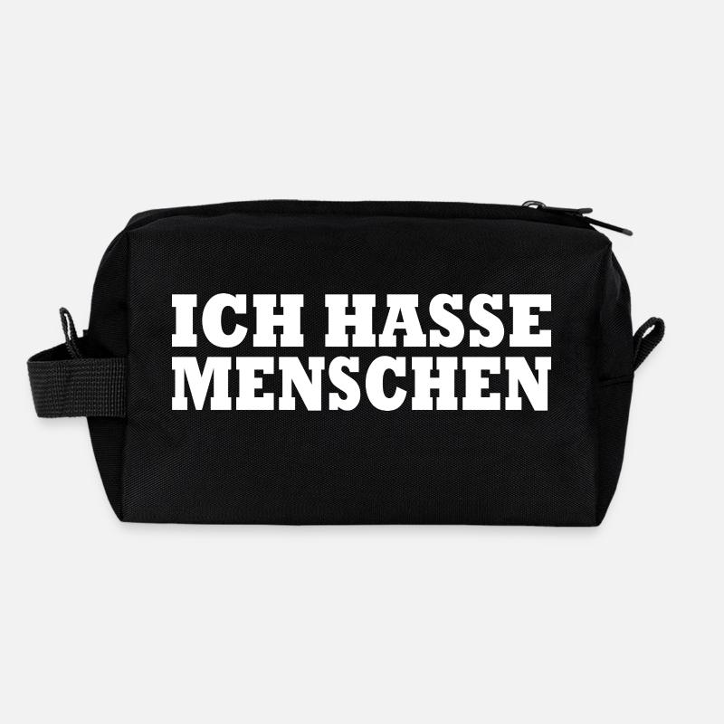 Ich hasse menschen - Recycelte Kulturtasche - Schwarz