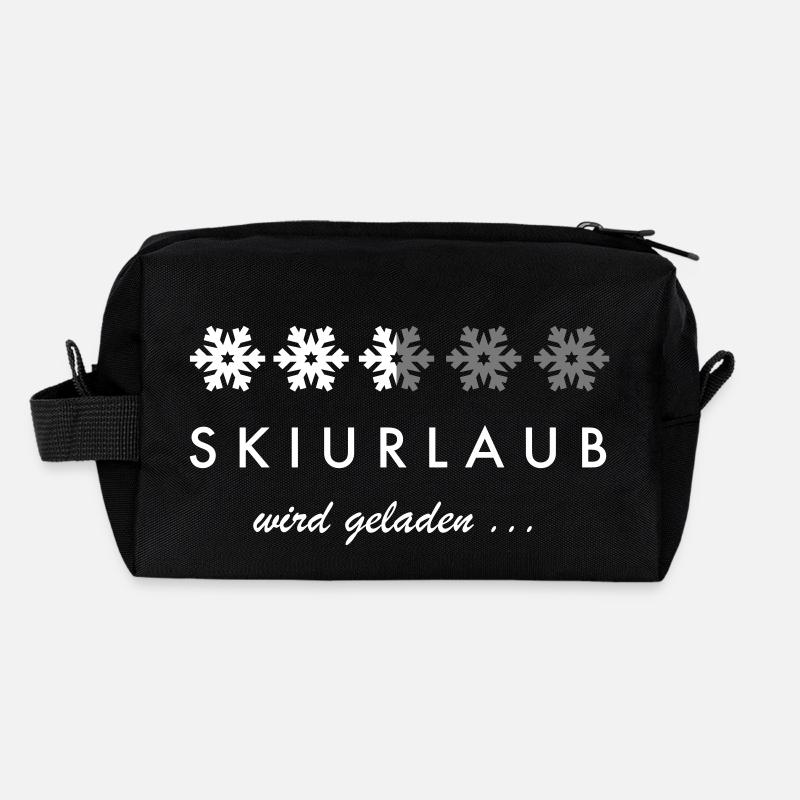 skiurlaub - Recycelte Kulturtasche - Schwarz