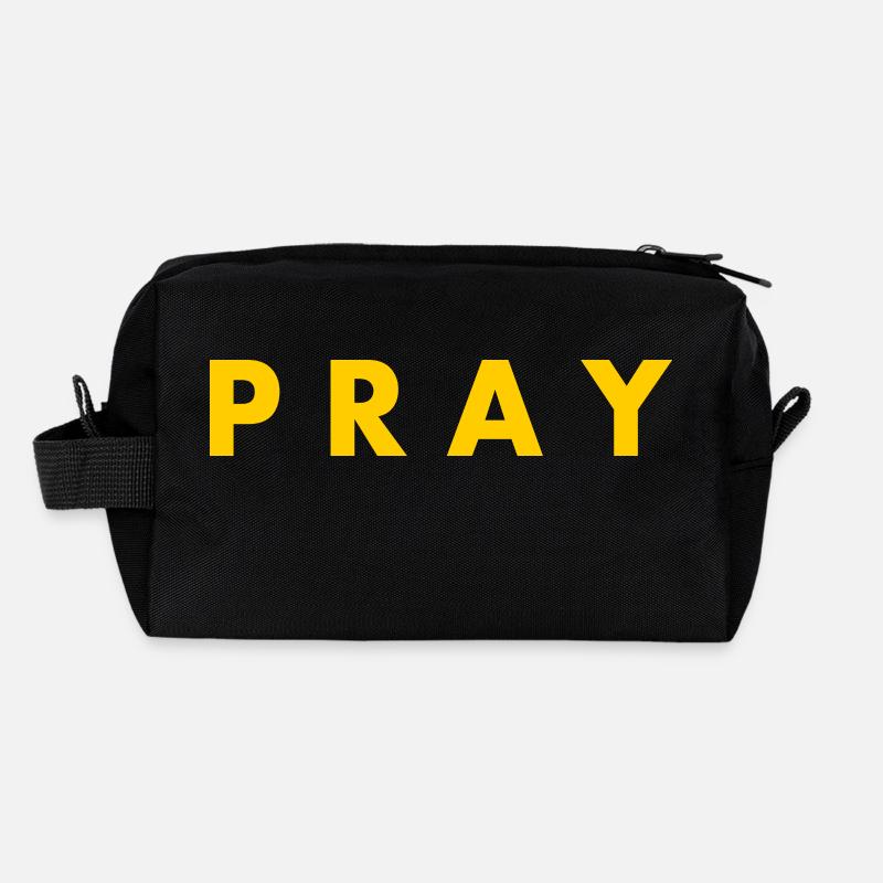 Pray - Recycelte Kulturtasche - Schwarz