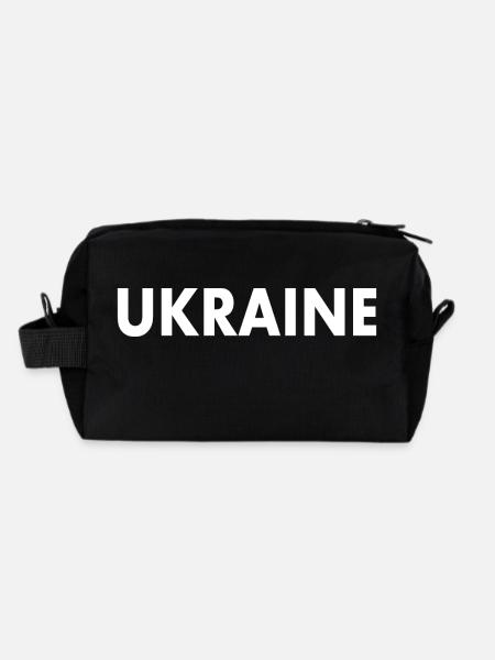 Ukraine - Recycelte Kulturtasche - Schwarz - Hinten