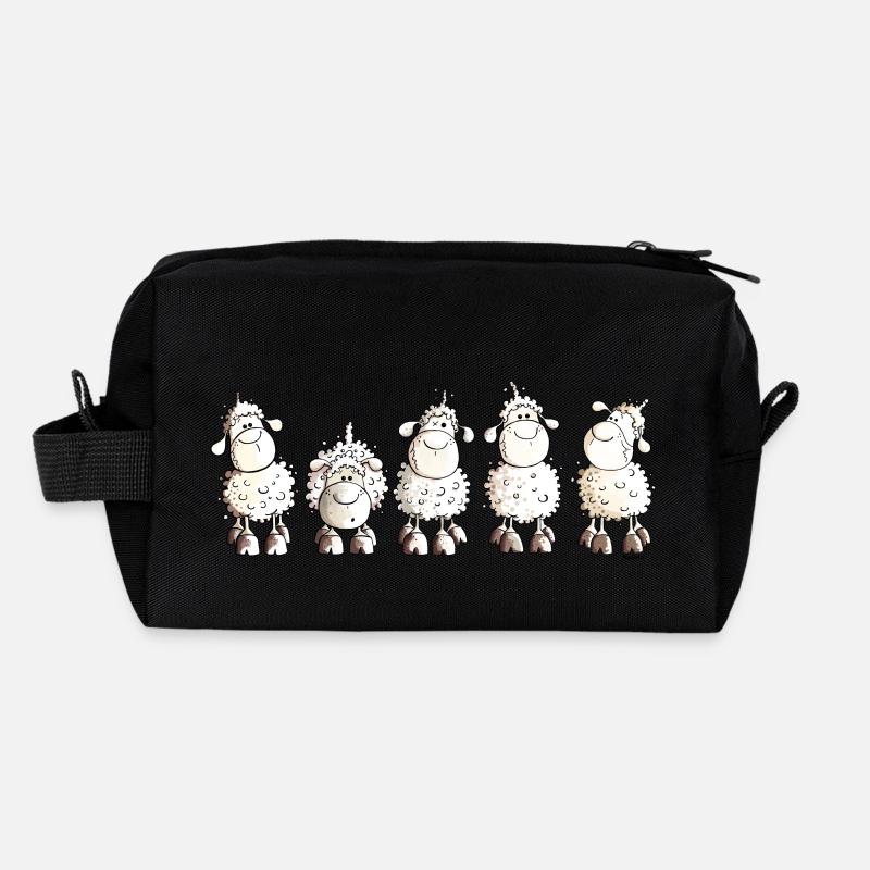Funny White Sheep Recycled Toiletry Zip Bag