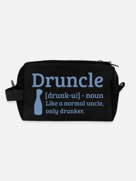Druncle Betrunkener Onkel wie ein normaler Onkel - Recycelte Kulturtasche - Schwarz - Hinten