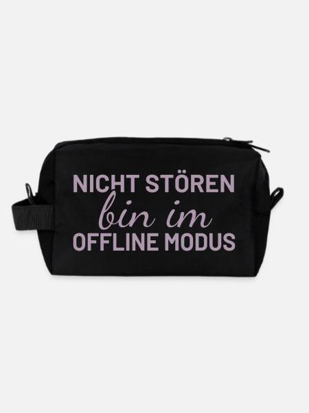 Nicht Stören bin im Offline Modus - Recycelte Kulturtasche - Schwarz - Hinten