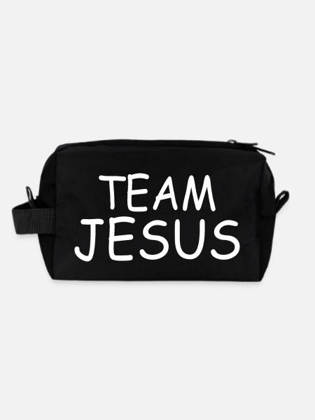 Team jesus - Recycled Toiletry Zip Bag - black - Back