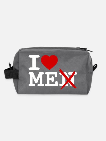 I love me - Recycelte Kulturtasche - Anthrazit - Hinten
