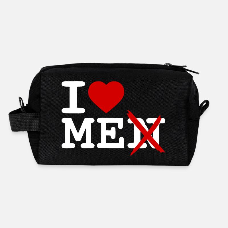 I love me - Recycelte Kulturtasche - Schwarz