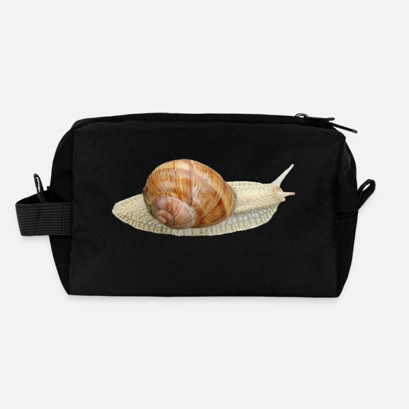 Schnecke, Weinbergschnecke - Recycelte Kulturtasche - Schwarz