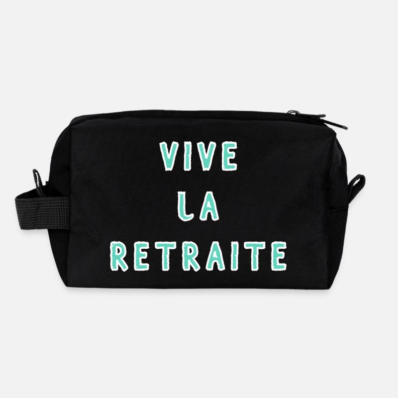 BONNE RETRAITE. JOYEUSE RETRAITE. VIVE LA RETRAITE - Trousse de toilette en tissu recyclé - noir