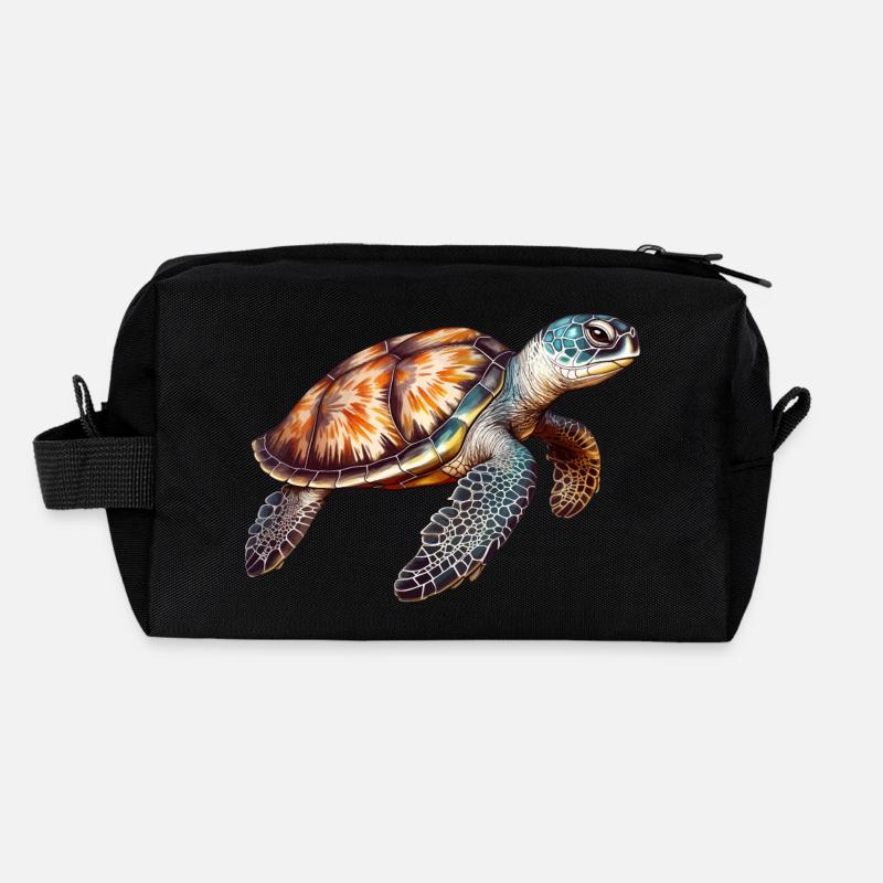 Tortue de mer mignonne élégante Trousse de toilette en tissu recyclé